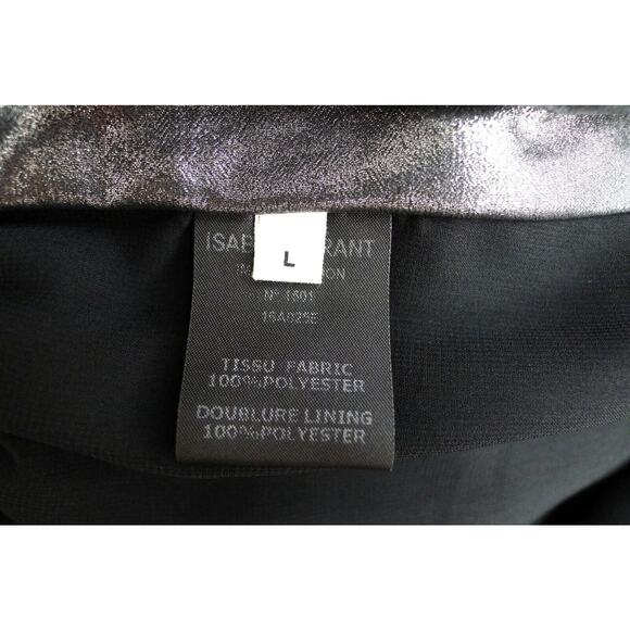 ISABEL MARANT ÉTOILE Madlen Pleat Lamé Midi Skirt Silver Net-A-Porter L NWT $405 - Picture 7 of 7